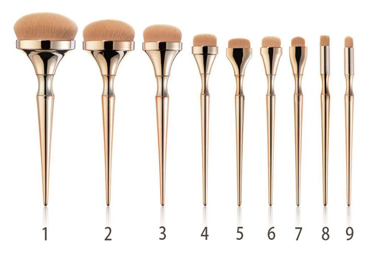 9 Gold Plating Toothbrush Type Makeup Brushes Suit 9 Gold Plating Toothbrush Type Makeup Brushes Suit